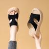 Women's Korean Style Platform Leopard Print Slide Sandals - Ultra-Soft Lightweight, All-Match & Non-Slip Beach Outerwear