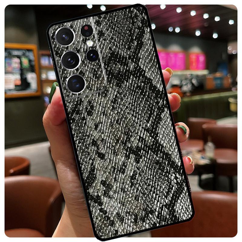 Snake Skin Silicone Case For Samsung Galaxy S23 S22 Ultra S21 S20 FE S8 S9 S10 Plus Note 20 Ultra Cover