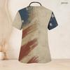 Women Plus Size Printed Nurse Scrub Top V Neck Short Sleeve With Front Pockets