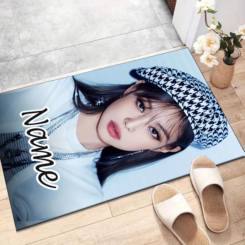 Custom BlackPink Mat Personalized Name, Polyester Washable Indoor Entryway Rug, Gift for Christmas, Easter, Thanksgiving Day