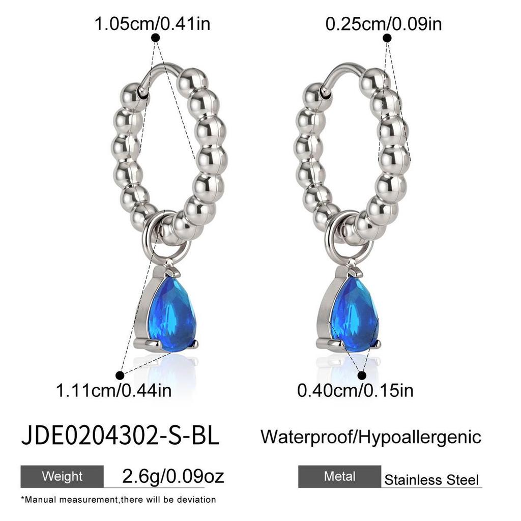 Wanxing 18K Gold Water Drop Zirconia Earrings - Elegant, Versatile Light Luxury Style.