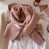 Solid color scarf female simple I wind knitted lock edge autumn and winter versatile warm scarf