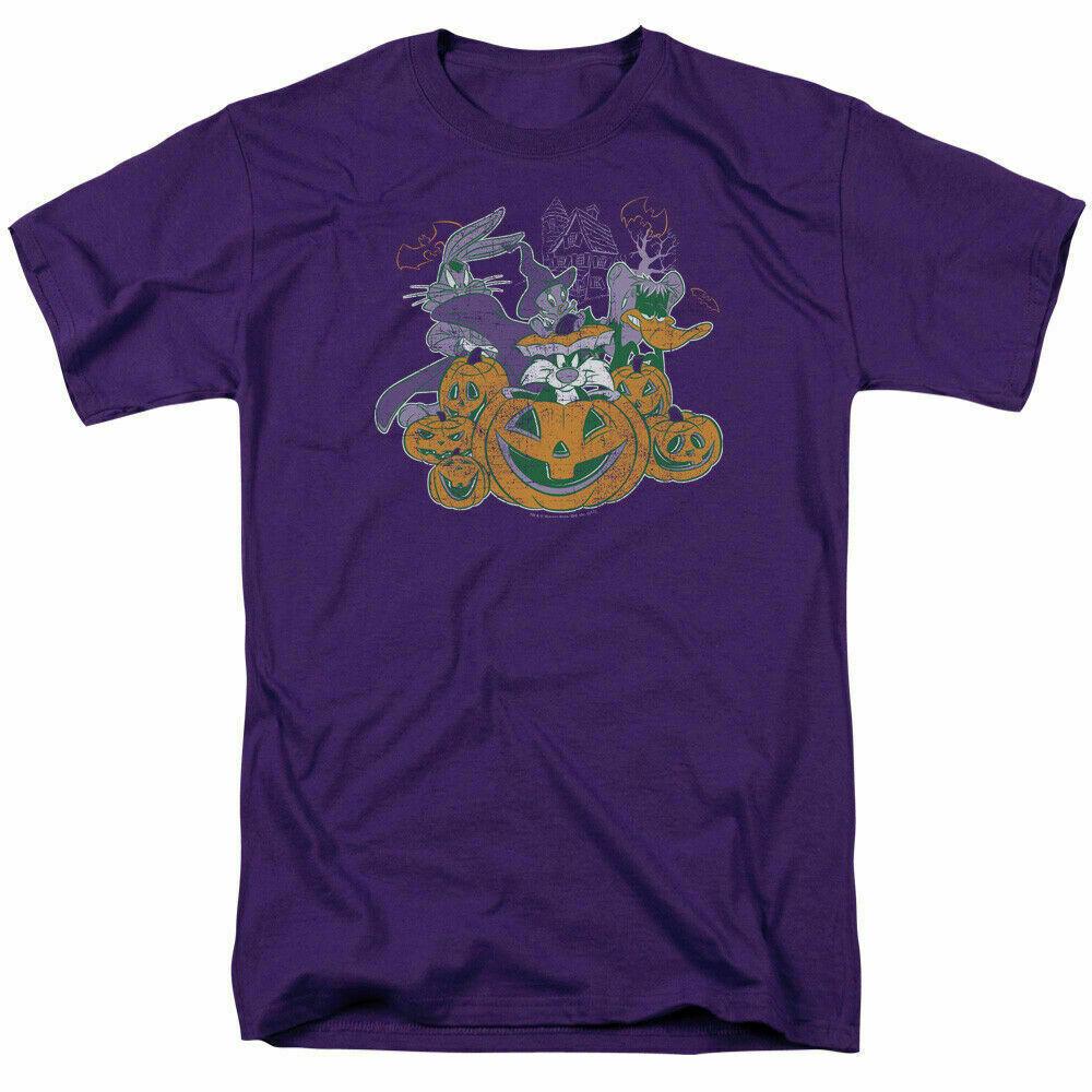 26 Looney Tunes Spooky Pals T Shirt Mens Licensed Cartoon Merch Bugs Bunny Purple Unisex T-Shirt XL
