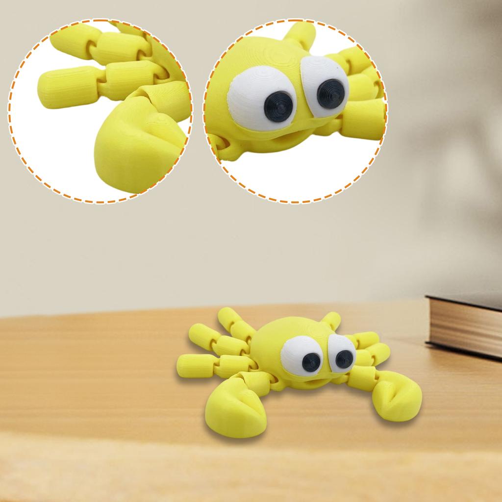3D Printed Crab Movable Model Figurine Toy Ornament