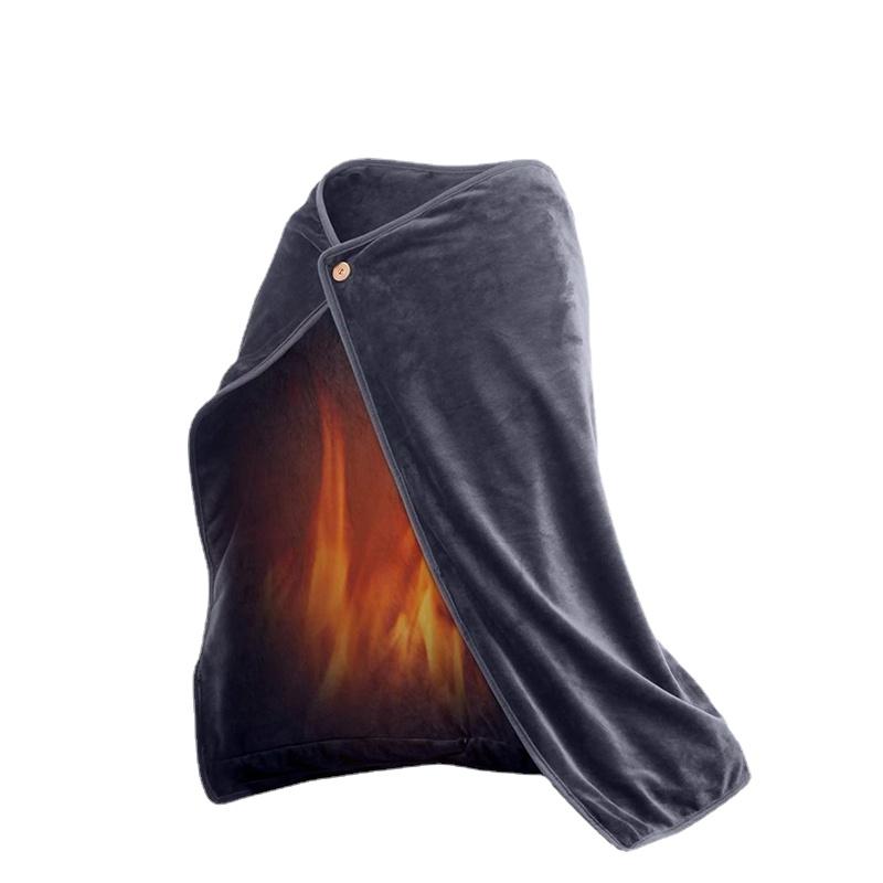 Usb Heated Warm Shawl Electric Heated Plush Blanket Heated Shawl Coral Flannel Heated Blanket Winter Cold Protection Body Warmer