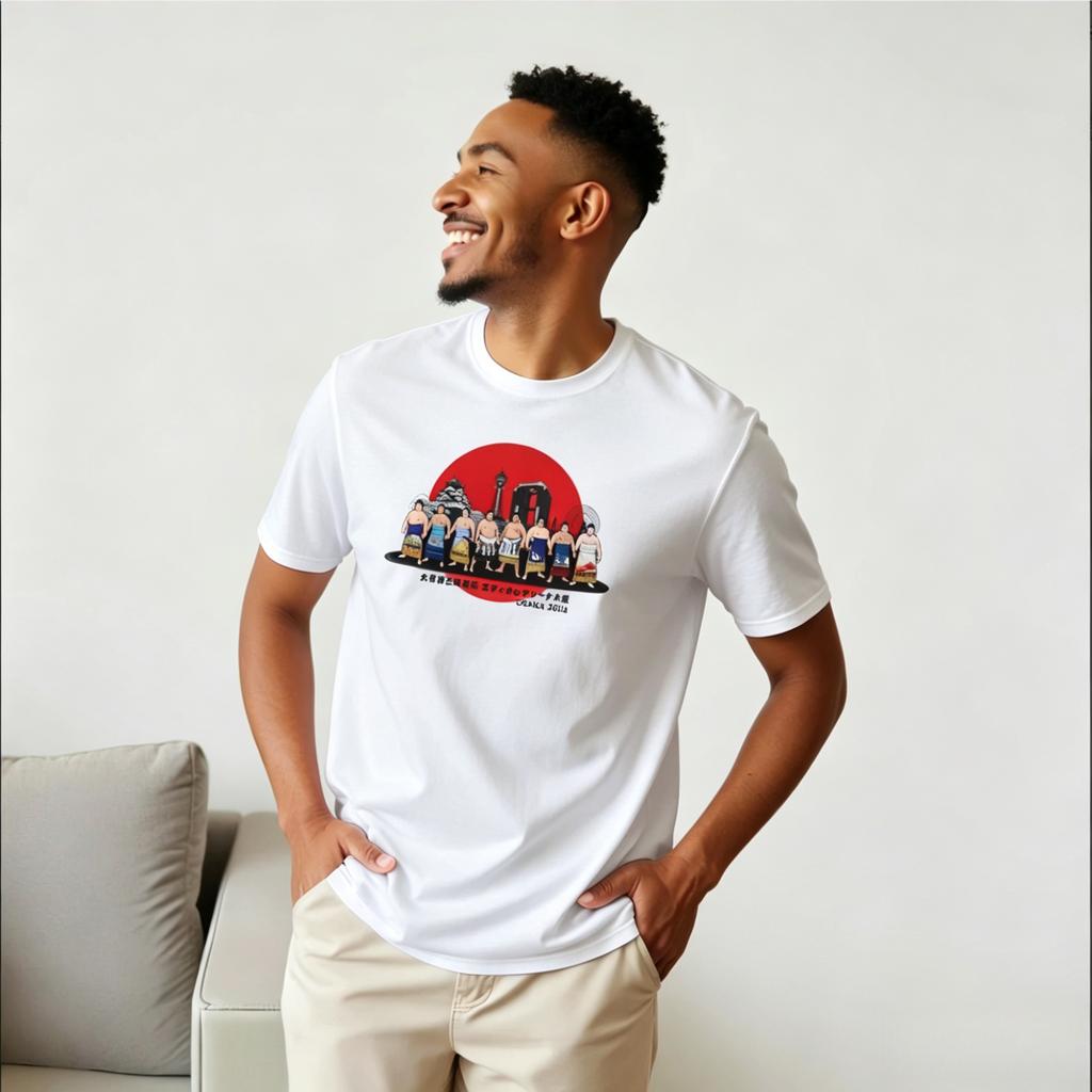 Sumo Banzuke Osaka 2026 T-Shirt – Sanyaku Ranks Pure Cotton T-shirt Men and Women 2026 Summer New Fashion Casual Streetwear Y2K