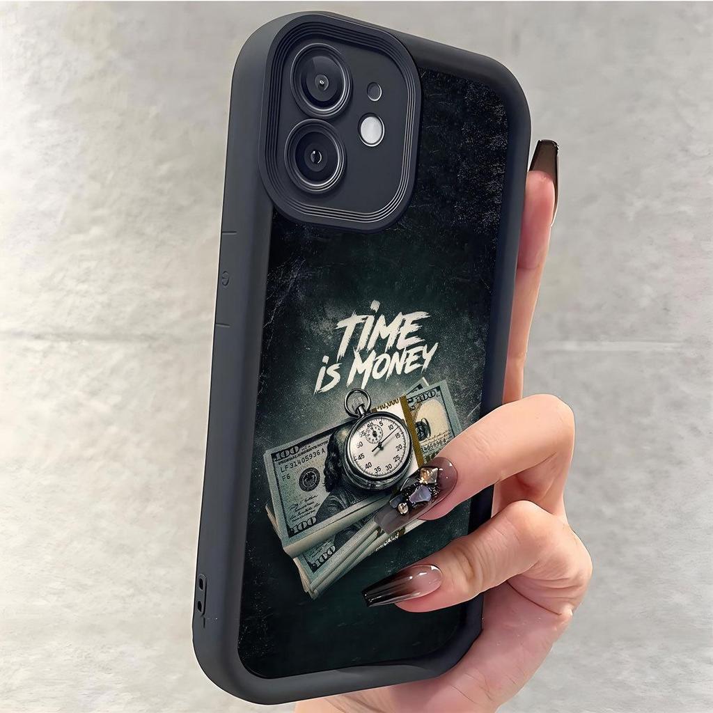 Time is Money Black Groove Phone Case for iPhone 15/16/17 Pro Max