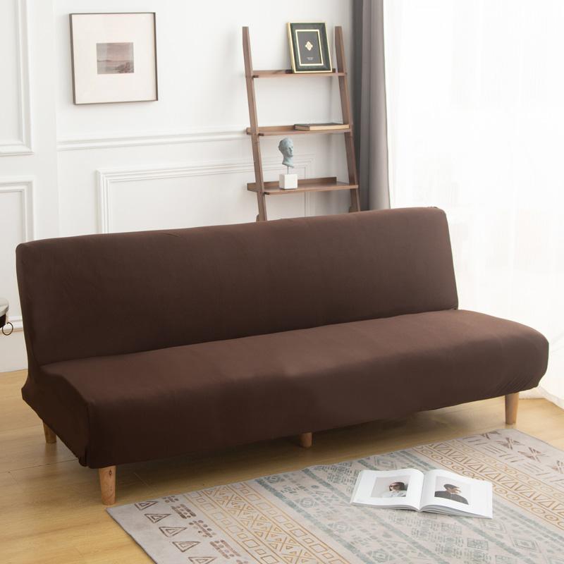 LANMOLIFE Armless Futon Sofa Bed Cover Solid Color Stretchable Folding Sofa Bed Covers Removable Cleaning Home Decor Living Room