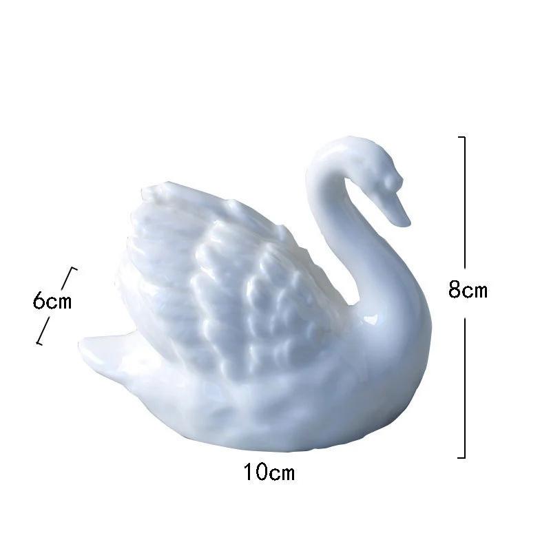 Modern Minimalist Black and White Couple Swan Home Accessories Decorative Figurines Ceramic Knickknacks Wedding Gifts Ornaments