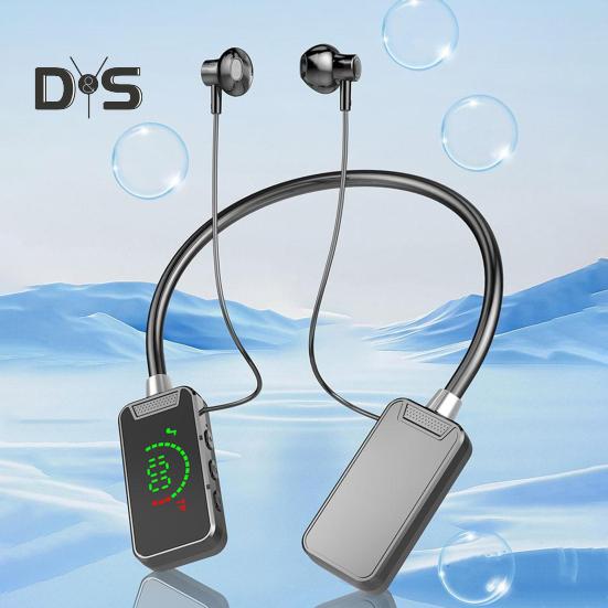 Wireless Earphone Bluetooth-compatible Hanging Neck Headset LED Display Waterproof Wireless Neckband Headphone