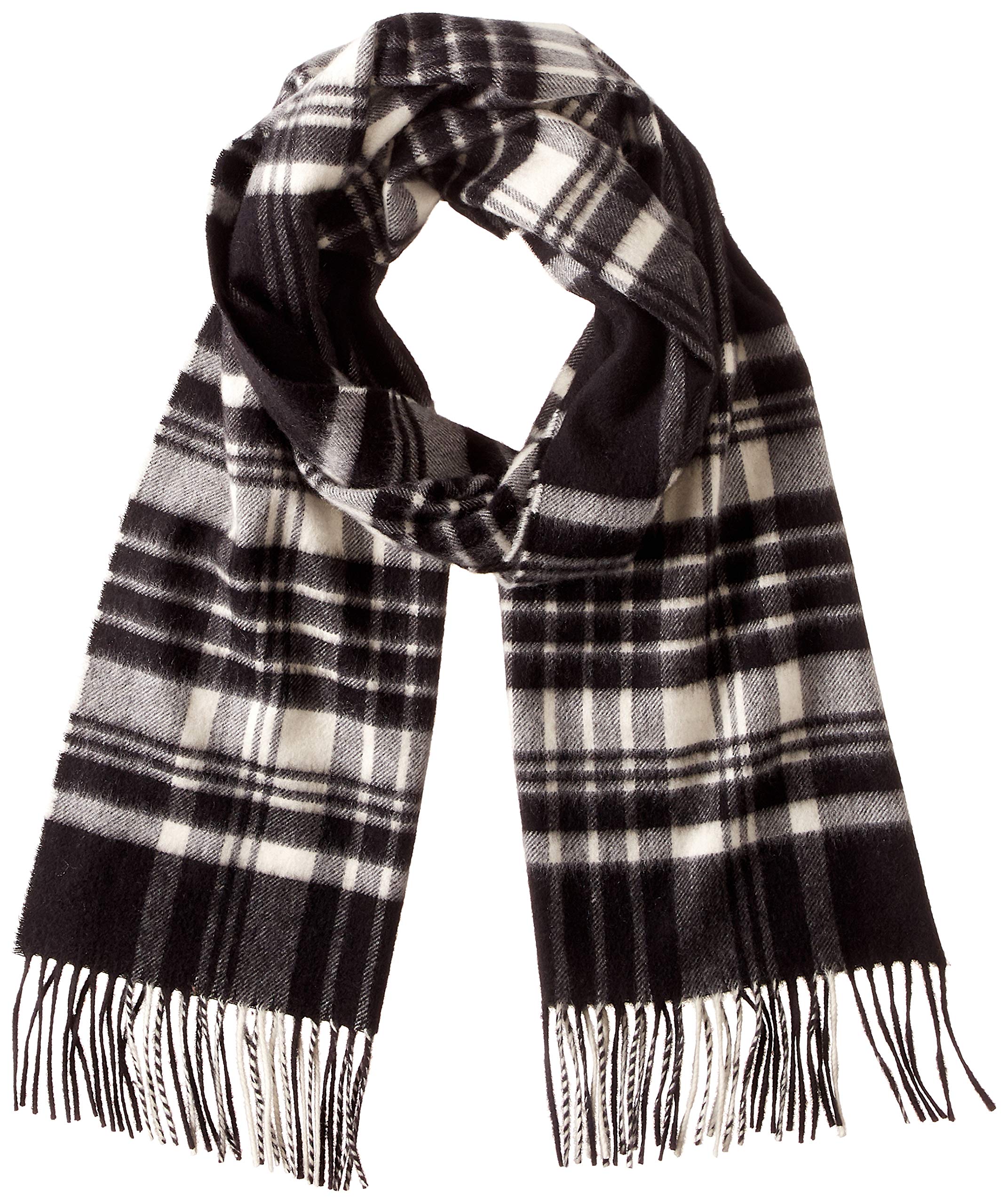 

Johnstons Cashmere Scarf WA57 KU0079 Black White Stewart UK ONE Women s & (-) [Used]