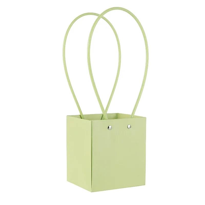1pcs New Colored Waterproof Kraft Paper Handbag Handheld Gift Snack Bouquet Handbags Festival Flower Gift Packaging Handbag