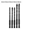 5pcs Four-Flute Eccentric Drill Bits Drilling Tool Glass Tile Punching Tool Hardness Triangle Drill Bit For Glass/Tile/Wood