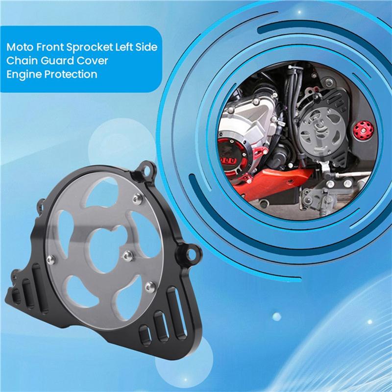 Ac29-Front Sprocket Chain Guard Cover Left Side Engine Protection For KAWASAKI Z1000 2010- Moto Black
