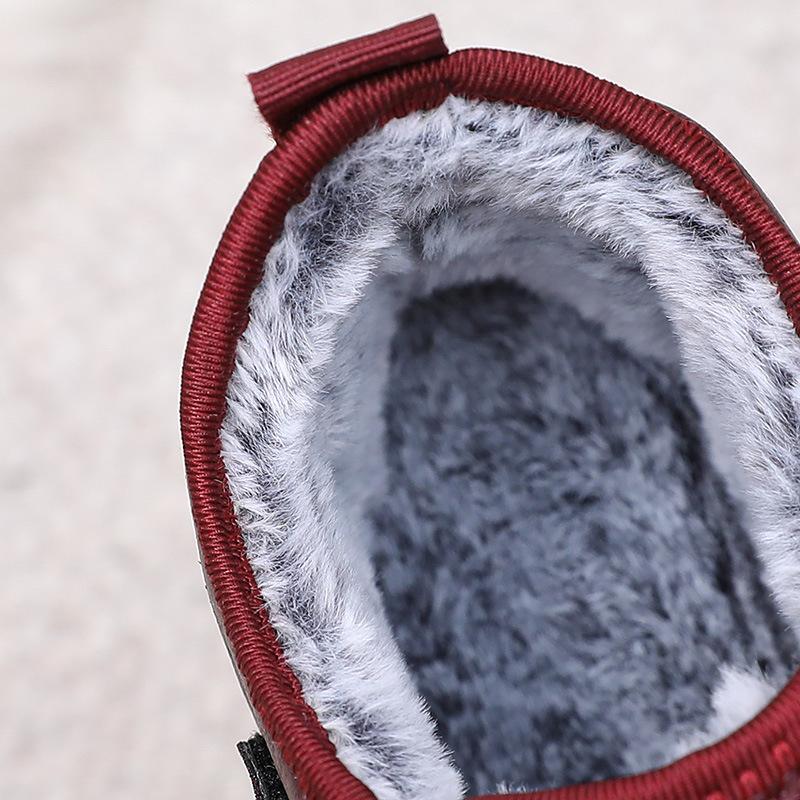 2025 New Cotton Shoes Women's Winter Cold Boots Velvet Waterproof Leather Middle-aged and Elderly Warm Mother Cotton Shoes