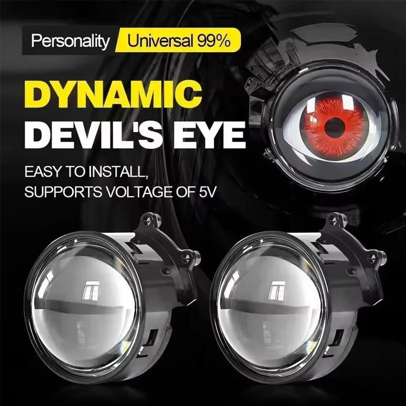 Cool Car Devil Eyes Lens Lights Dynamic 3 Inch Demon Eye Retrofit Kits Headlight Assembly Auto Decoration Accessories