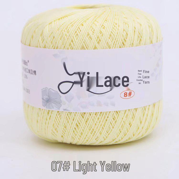 8# 100% Cotton Lace Yarn - 50g Ball, 400m, Strong Twist Crochet Thread for Hand-knitting, Flowers, Hats, and Cardigans - Free Shipping.