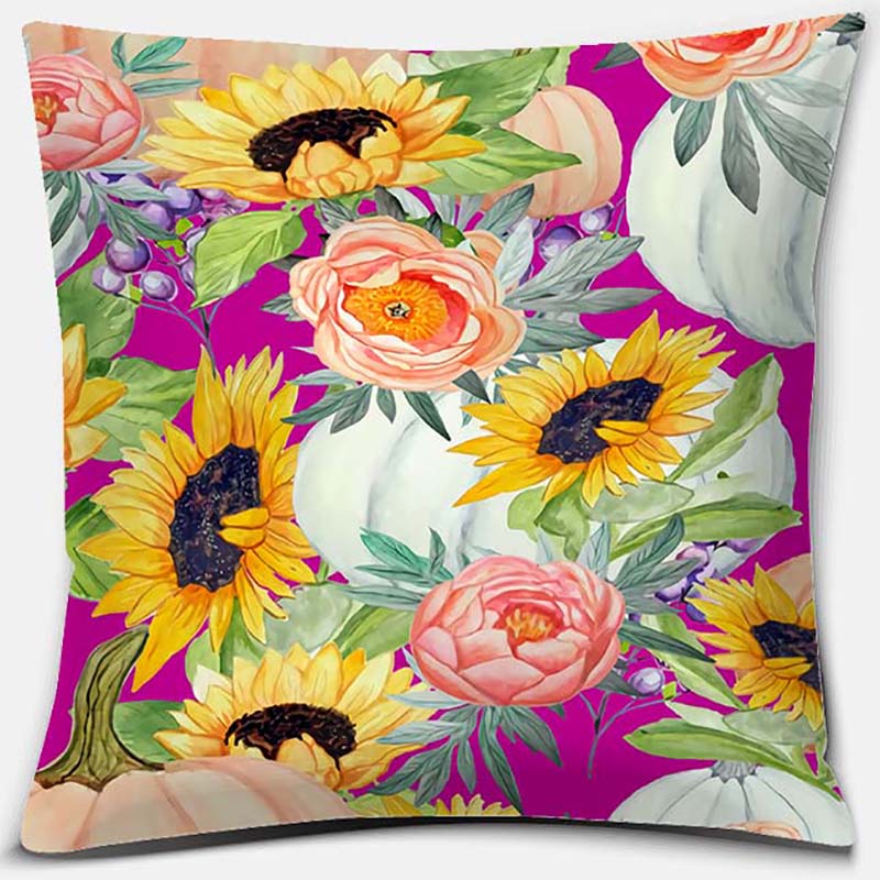 Pumpkin Halloween Thanksgiving Printing Series Pattern Pillowcase Square Pillowcase Home Office Decoration Pillowcase