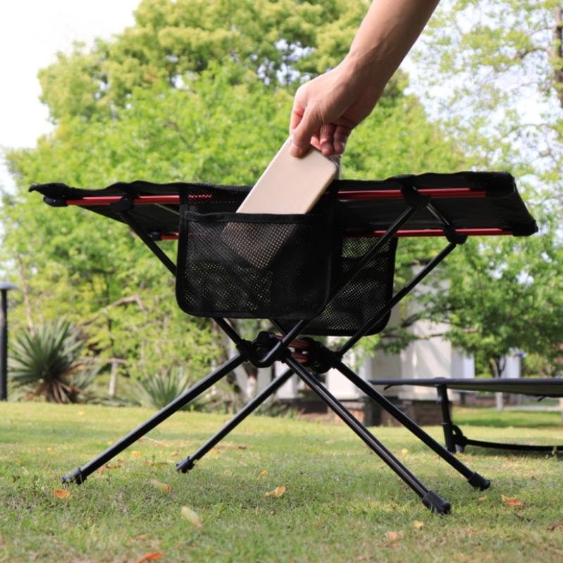 Portable Aluminium Alloy Camping Table Lightweight Outdoor Folding Garden Table with Cups Holder For Picnics Hiking BBQ