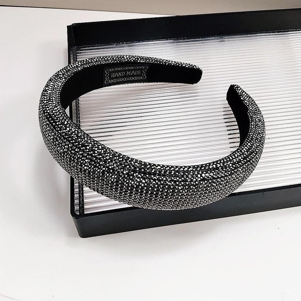 Chaebol Heiress Diamond Suede Headband: Trendy, Retro Luxury Style