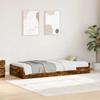 Bed Frame Smoked Oak 75 X 190 Cm Wood Based Material