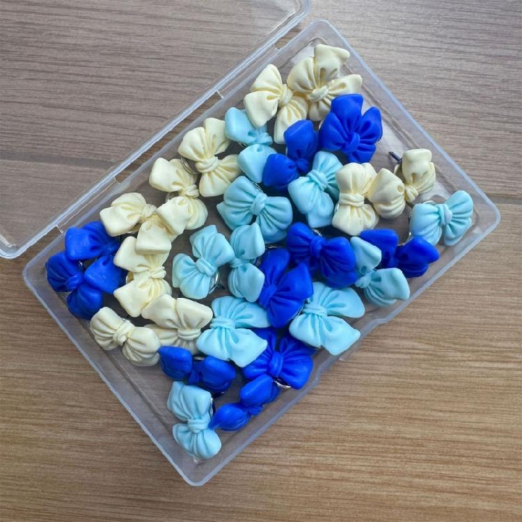 School Classroom Stationery Push Pins Push Pins Colorful Bowknot Design Bulletin Boards Wall Art Wall Mounting Tacks Set