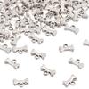 120pcs Sliver Alloy Pet Dog Bone Charms Dog Bone Shaped Pet Dog Bone Charms  for DIY Crafts