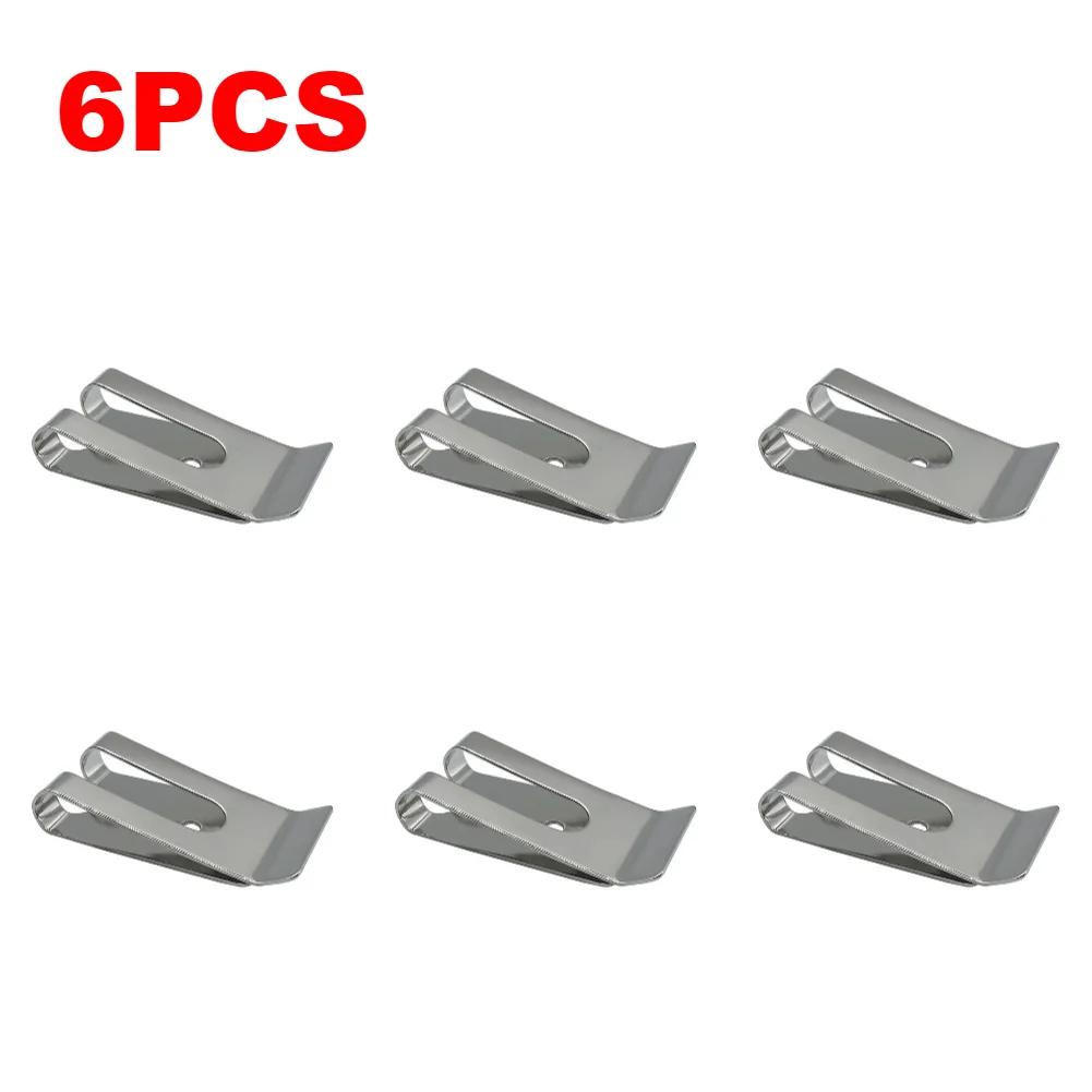 1-10PCS Metal Waist Belt Buckles Sheath Clip Clasp Pocket Wallet Wallet Key Hook Stainless Steel Silver Cash Holder Clips Tool