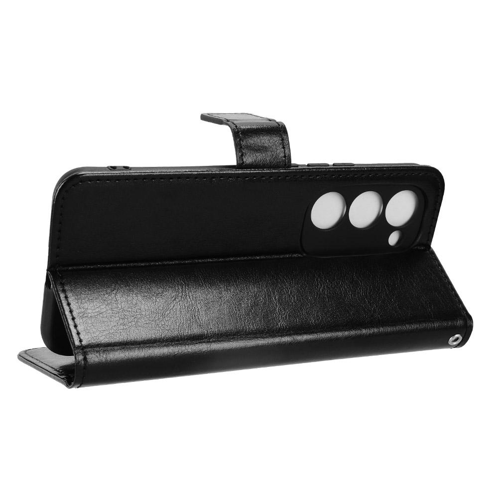 For TECNO Spark 40 Pro+ 4G PU Leather Case with Strap Crazy Horse Texture Phone Wallet Cover