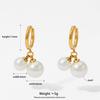 Elegant Temperament Double Round Imitation Pearl Hoop Earrings for Women Thin Circle Huggies Ear Ring Fashion Jewelry 2025 Aros