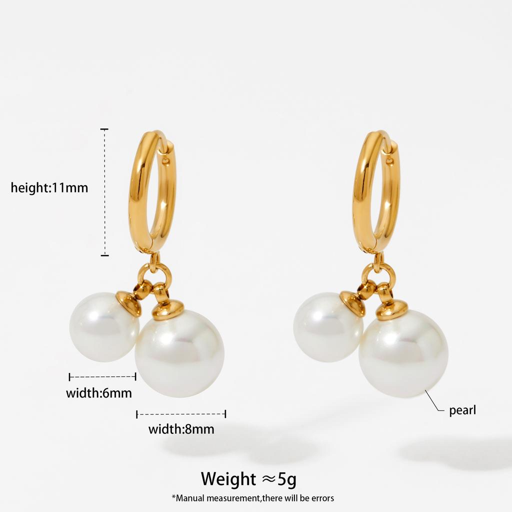 Elegant Temperament Double Round Imitation Pearl Hoop Earrings for Women Thin Circle Huggies Ear Ring Fashion Jewelry 2025 Aros
