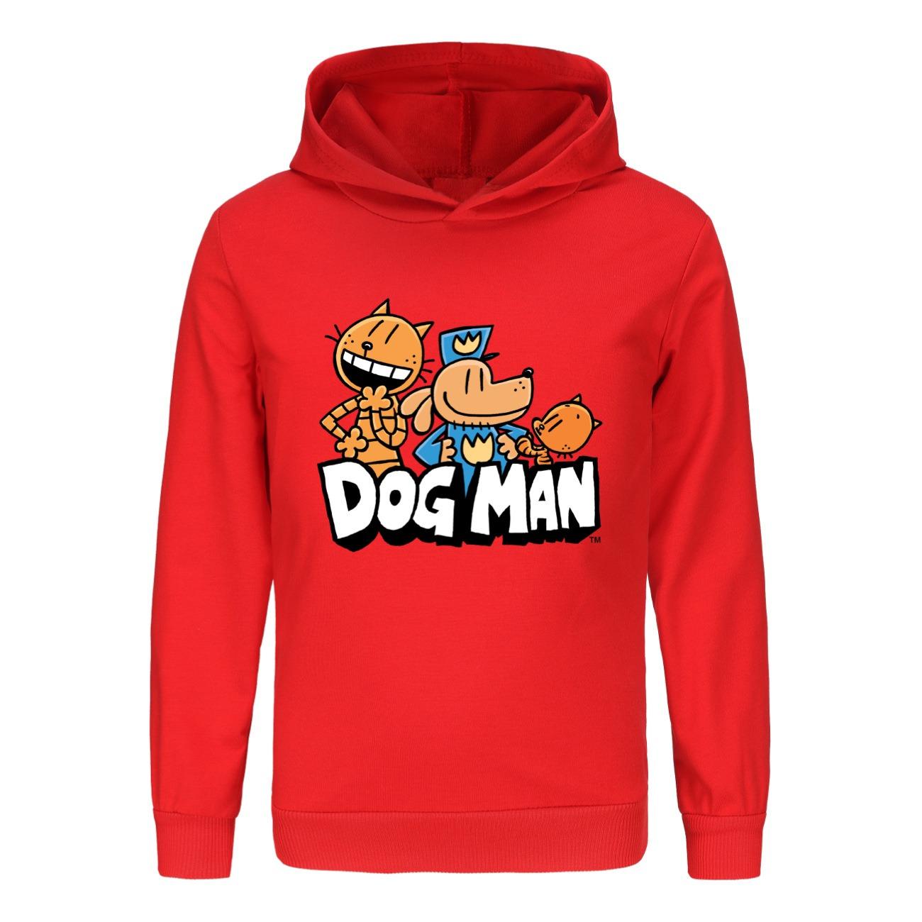 Halloween Hond Man Cosplay Lange Mouwen Pak Masker Jongens Meisjes Verkleed Hondeman Detective Hond Kleding Baby Jongens Comfortabel Kostuum 150cm red