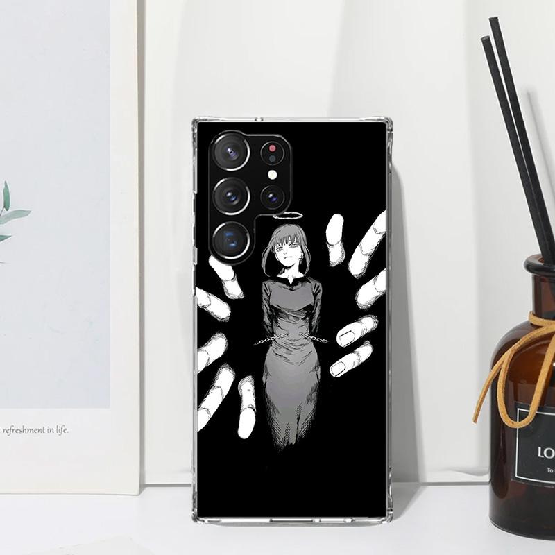 Chainsaw Makima Power Phone Case For Samsung Galaxy S25 S24 S23 S22 Ultra S21 FE S20 Plus S10 + S10E Art Fundas Back Cover S24 S