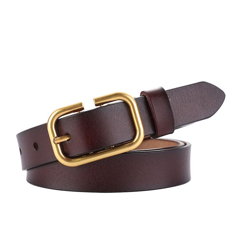 Pure Cowhide Ladies Belt With Classic Buckle For Fashion And Daily Use