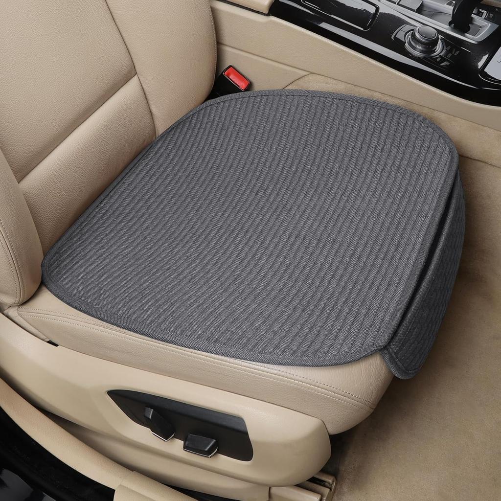 EifBrisa 2Pcs Car Seat Covers Cushion Pad, Bottom Front Seat Covers For Cars, Super Breathable, Storage Bags, Warm In Winter And Cool In Summer,