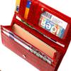Original Women's Wallet Made of Genuine Textured Leather with Crocodile Embossing CANPELLINI 21827 Red