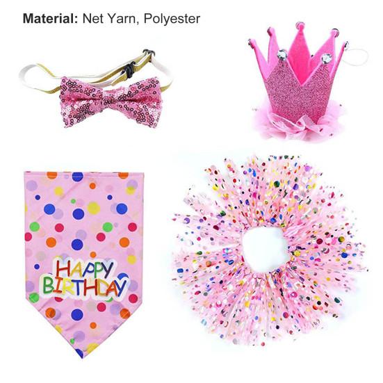 1 Set Pet Bandana Washable Comfortable Improve Ambience Cute Dog Birthday Party Hat