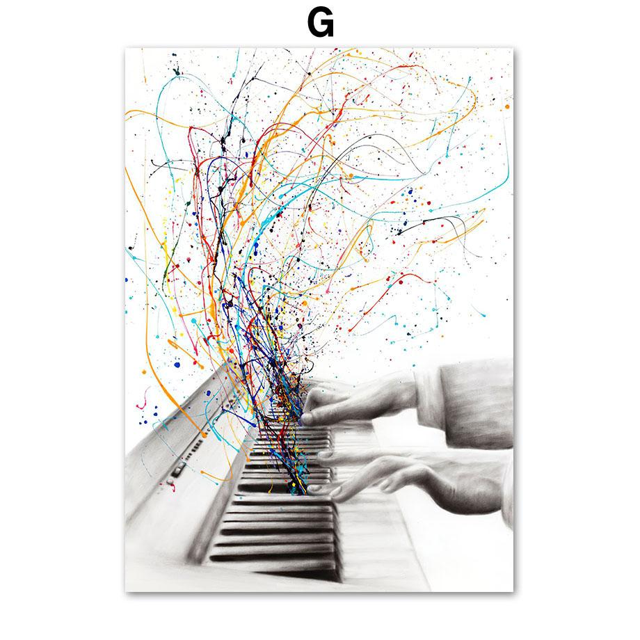 Gitary Pianino Perkusja Skrzypce Trąbka Gramofon Sztuka Ścienna Płótno Malarstwo Nordyckie Plakaty I Wydruki Obrazy Do Wystroju Salonu