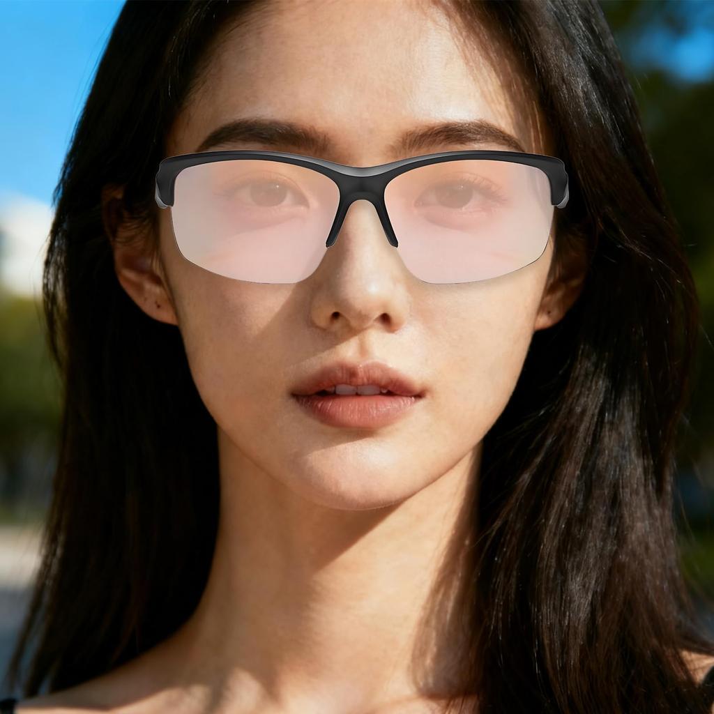 FEISEDY Sports UV Half Photochromic for Men and Perfect for Driving and No B1607 Sunglasses, Protection, Frame, Gray, Women, Travel, Stylish,