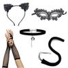 Halloween Costume Accessories Cat Girl Mask With Lace And Ears For Themed Parties