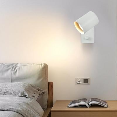 Modern Minimalist Adjustable Bedside Wall Lamp with GU10 Spotlight for Living Room Decor