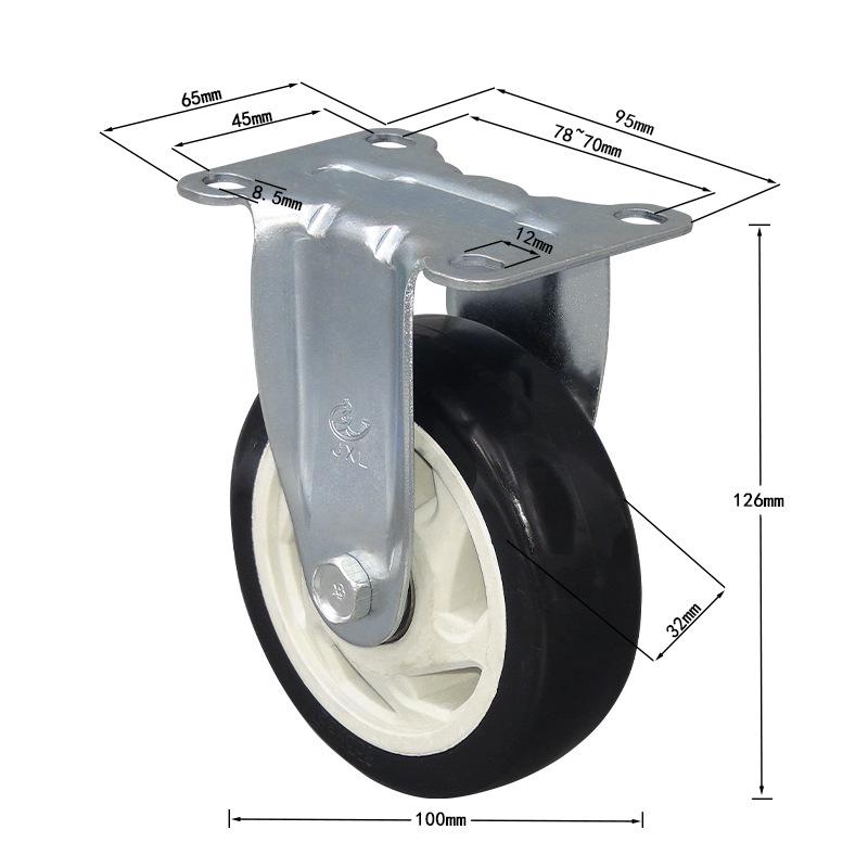 Universal Medium Duty Casters with Brake – 3, 4, 5 Inch Wheels for Equipment & Tool Carts