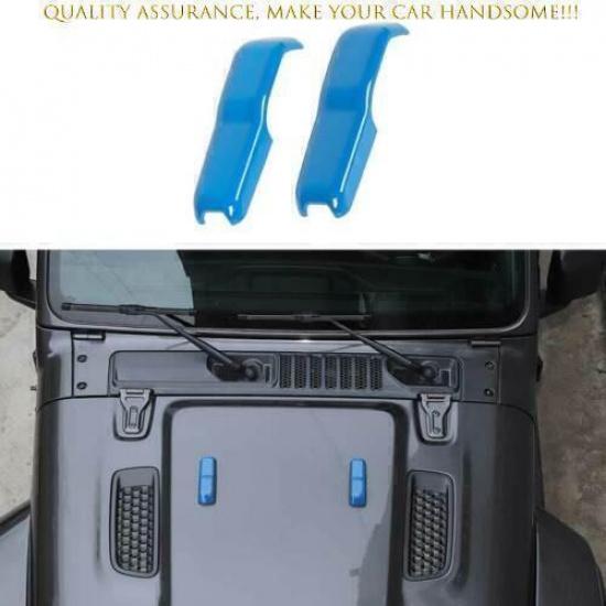 Hydro Blue Front Engine Hood Handle Cover Trim For Jeep Wrangler JL 2018-2024