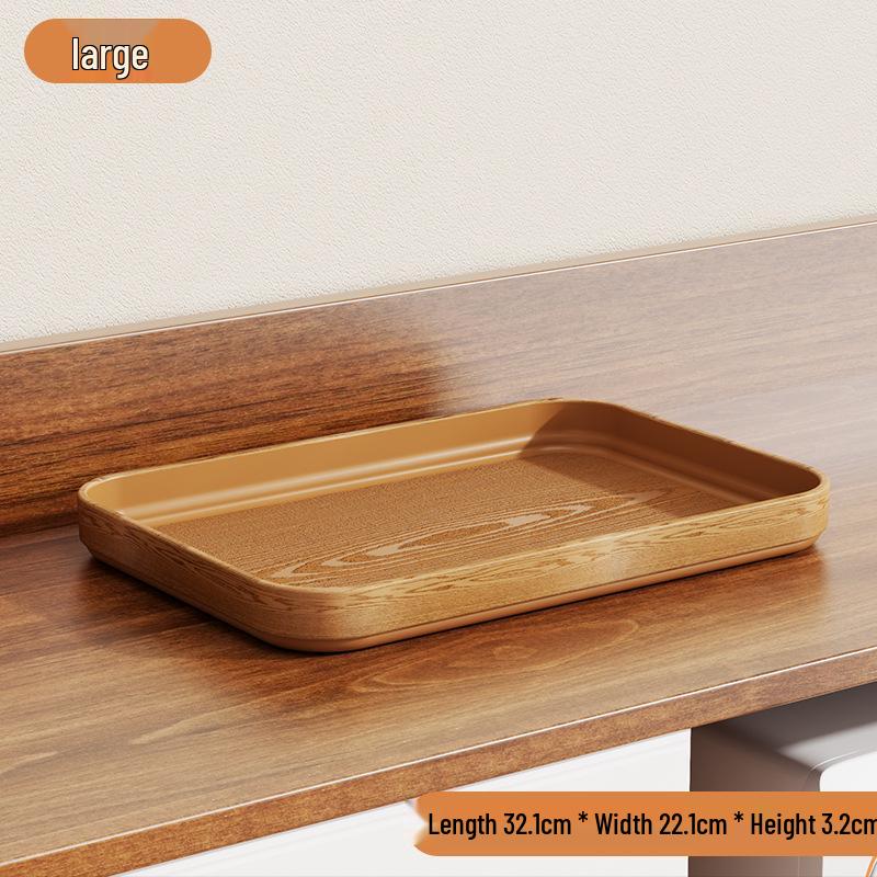 High-Grade Chinese Style Extra Thick Imitation Wood Grain Rectangular Serving Tray