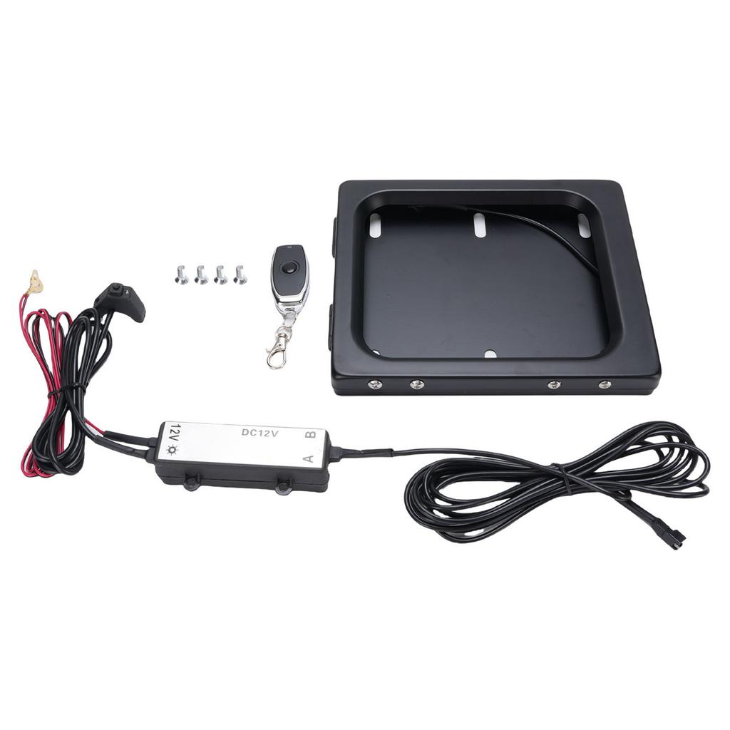 Flip Cover Concealed US Motorcycle License Plate Frame Motorbike Electromobile Motorcycle License