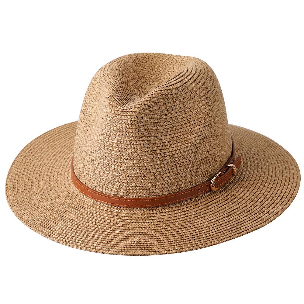 56-58-59-60CM Neuer natürlicher Panama-Strohhut mit weicher Form, Sommerhut für Damen/Herren, breite Krempe, Strand-Sonnenkappe, UV-Schutz, Fedora-Hut