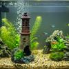 Harze Aquarien Leuchtturm Dekoration Handbemalt Aquarien Ornament Szenen Büros Ornament Skulptur