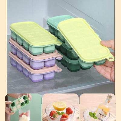 8 Compartment Ice Cube Molds Food Grade Silicone Home Ice Compartment Molds Dispensing Ice Boxes Summer Ice Cube Tray
