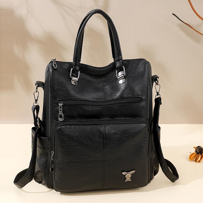 Multifunctional Soft Leather Backpack Women's New Trendy Women's Bag Large Capacity Simple Casual Women's Backpack