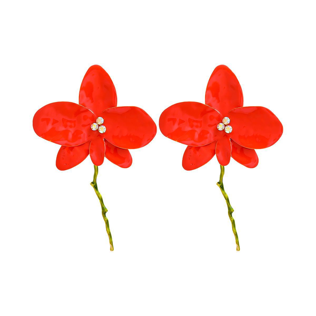 

Серьги-цветы из сплава в стиле бохо - элегантные летние аксессуары для женщин оранжевый